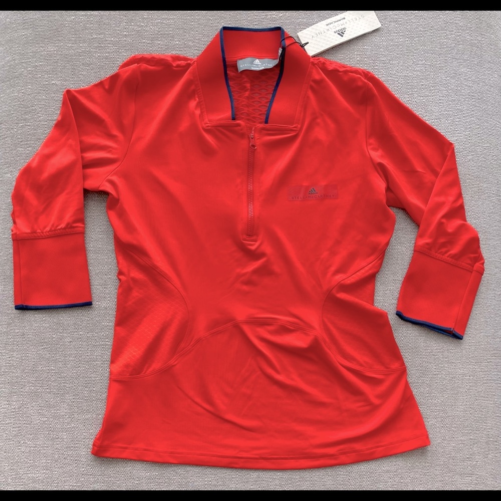 Adidas by Stella McCartney Red Half-Zip Performance Top. New without tags